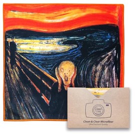 Large [5 Pack] Classic Art (The Scream) - Ultra Premium Quality Microfiber Cleaning Cloths (Best for Camera Lens, Glasses, Screens, and All Lens.), Microfiber Cloth