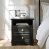 XIAO WEI Black Tall Nightstand with Hidden Drawer, 2 Drawers
