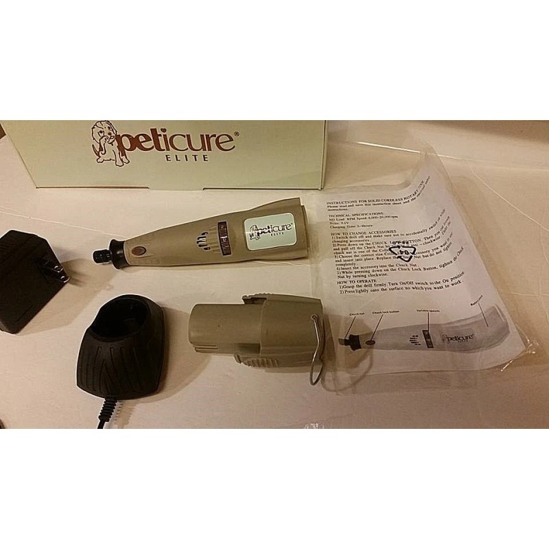 Peticure Elite Cordless 9.6v Pet Cat Dog Nail File Trimmer