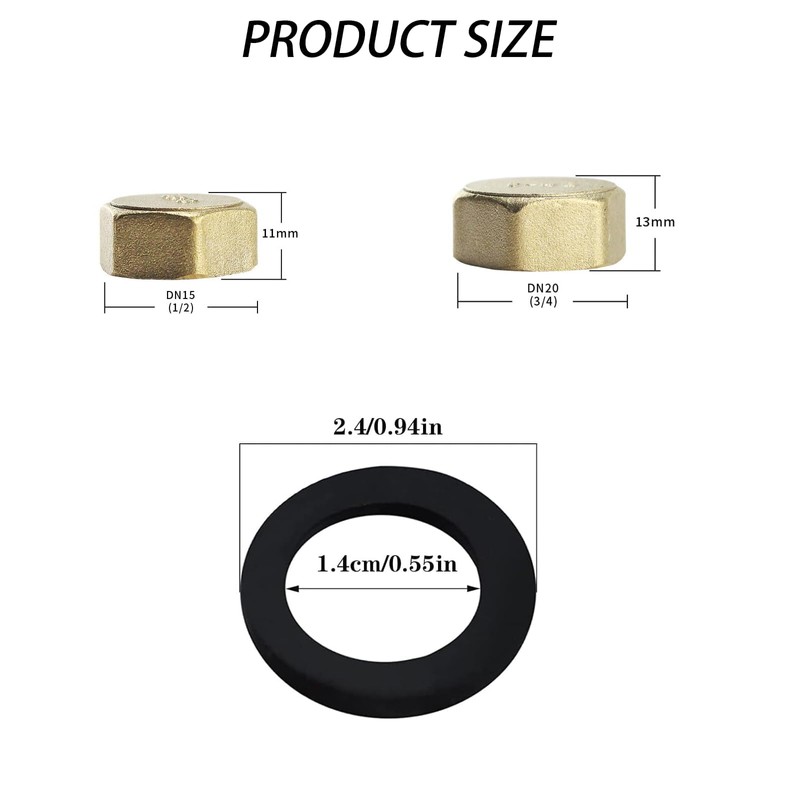 8 PCS Brass Blanking Cap, Female Blanking Stop Cap with