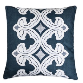 Homey Cozy Applique Throw Pillow Cover,Navy Series Modern Line Decorative Square Couch Cushion Pillow Case 20 x 20 Inch, Cover Only