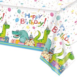 130 * 220 Dinosaur Tablecloth Forest Party Table Cover Large Plastic Dinosaur Table Runner Cartoon WaterProof Rectangular Table Cover for Dinosaur Theme Birthday Party Decoration Supplies