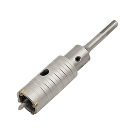 Meccion Carbide Hole Saw Drill Bit 35mm with 110mm SDS Plus Adapter, Tungsten Tips Hollow Hole Cutter for Brick, Concrete, Cement Stone Wall (35mm+110mm SDS Plus Adapter)