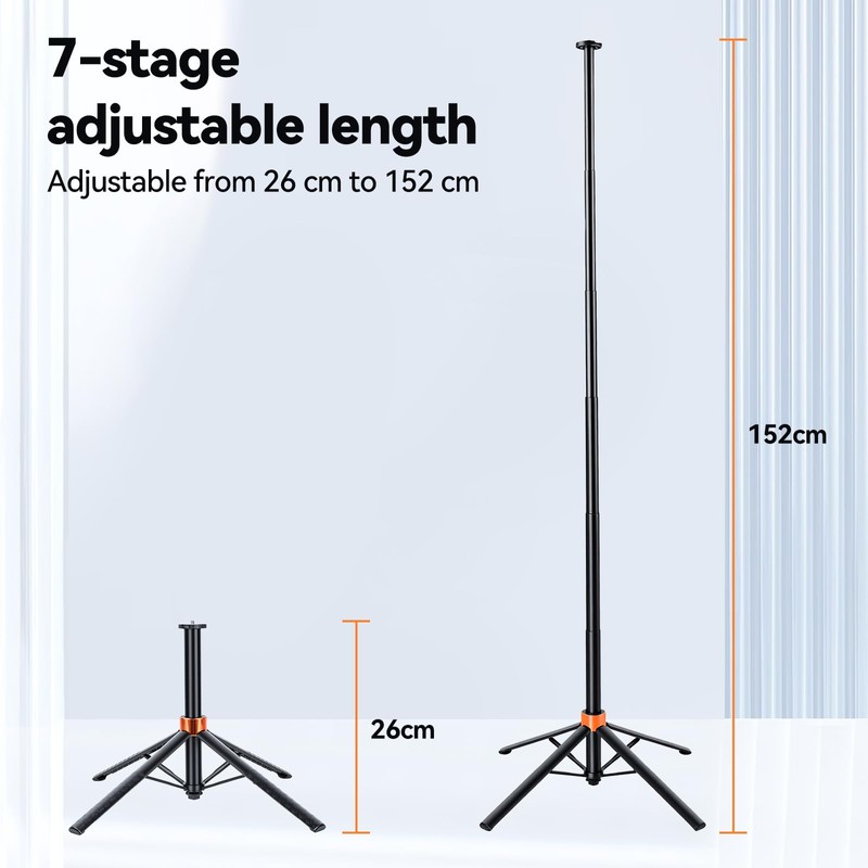 UTEBIT 59'' Telescopic Selfie Stick with Tripod, Enhanced 4-Leg Steady
