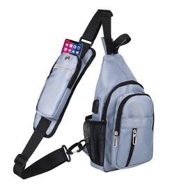 JENAGREEN Waterproof Sling Backpack Crossbody Sling Bag for Women Men, Multipurpose Travel Hiking Adjustable Chest Bag Casual Daypack