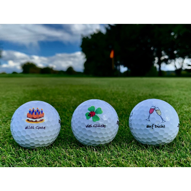 Emainer Golfball, 3 Geburtstags- Golfbälle, Dieser Ball kennt auch Dein
