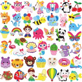 Labeol Diamond Art Stickers Kits for Kids Boys and Girls Ages 6-8 10-12 Easy to DIY Creative Mosaic Sticker Craft by Numbers Kits for Kids and Adult Beginners