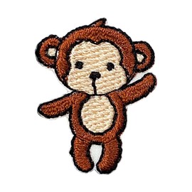 (1" x 3/4") Mini Monkey, Animals, Embroidered, Iron-on Patch (3)