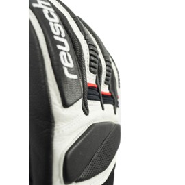 Reusch Mastery Durable, Durable, Warm Unisex Winter Gloves, Finger Gloves, Snow Gloves, Ski Gloves for Men and Women with Maximum Comfort, 7745 Black/White/Fire Red, 8.5