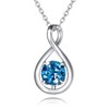 FANCIME London Blue Topaz Necklace November December Birthstone Necklace for