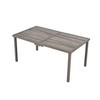 LOKATSE HOME Outdoor Patio Dining Table Rectangular with Wood-Like Tabletop