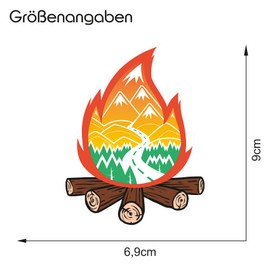 Finest Folia Nature Sticker Outdoor Adventure Hiking Mountaineering Camping Sticker for Guitar Laptop Car Bicycle Water Bottle Weatherproof R181 (05 Fire)