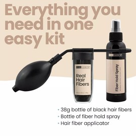 Hair Fiber Application Solutions Combo Pack Kit Set | Spray+ Applicator + Fibers