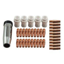 RIVERWELD 36KD MB36 MIG MAG Welding Torch Contact Tips 0.035" & 0.9mm 0.040" & 1.0mm 0.045" & 1.2mm Gas Nozzle Conical Contact Holder-Difuser Accessories Consumables Kit 36pcs