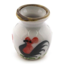 MyTinyWorld 2 x Dolls House Miniature Classic Style Cockerel Motif Vases