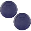 Pyrex 7200-PC 2 Cup Dark Blue Round Storage Lids -