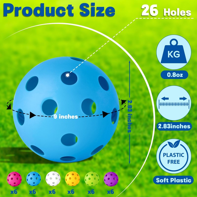 Coopay 36 Pack Baseball Practice Balls Plastic Training Balls Lightweight