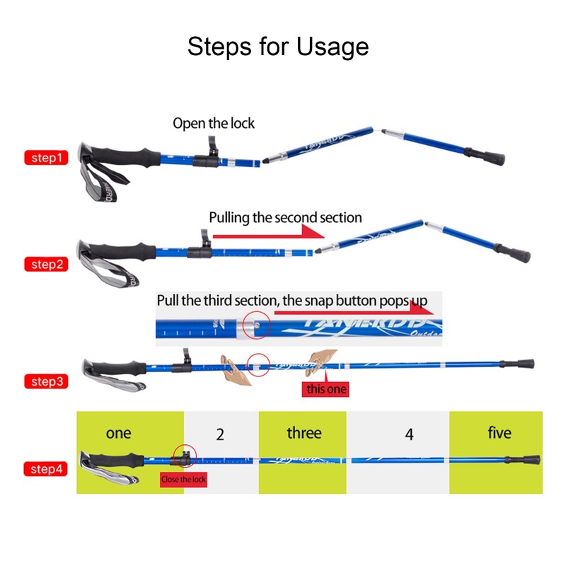 ThreeH 2 Pack Hiking Poles Foldable Trekking Poles Exercise Travel