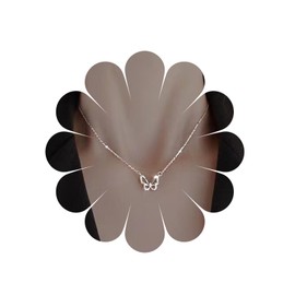 MIQIQAO Boho Silver Short Choker Butterfly Pendant Necklace Silver Clavicle Chain Choker Necklace for Women and Girls, Zinc, Cubic Zirconia