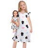 LQSZ Matching Doll and Girl Nightgown Flutter Short Sleeves Nightie