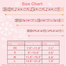Faygarsle Pink Dog Collar Christmas Design with Bow Metal Buckle Santa Claus Snowflake Candy Pattern for Small Medium Large Dogs Bowtie Fancy Collar Cute Stylish Girl Christmas Dog Collar S