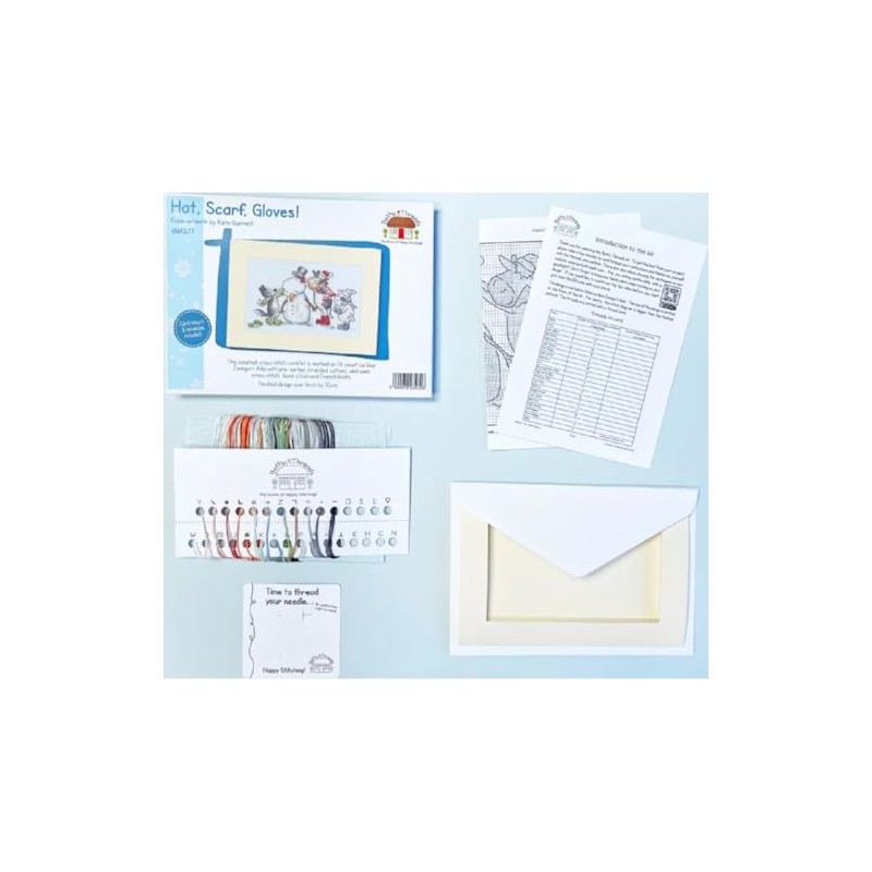 Bothy Threads Counted Cross Stitch Card Kit - Hat, Scarf.
