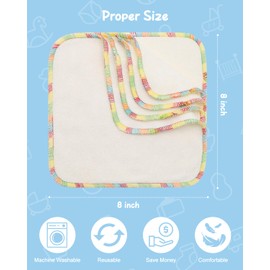 babygoal 30PCS Baby Cloth Wipes, Reusable Baby Diaper Wipes, Washable Natural Unbleached Baby Face Wipes Soft Sturdy, 8 x 8 Inches, 30BW02-B
