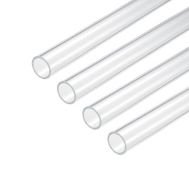 sourcing map Acrylic Pipe Clear Rigid Round Tube 16mm ID 20mm OD 10" for Lamps and Lanterns, Water Cooling System 4pcs