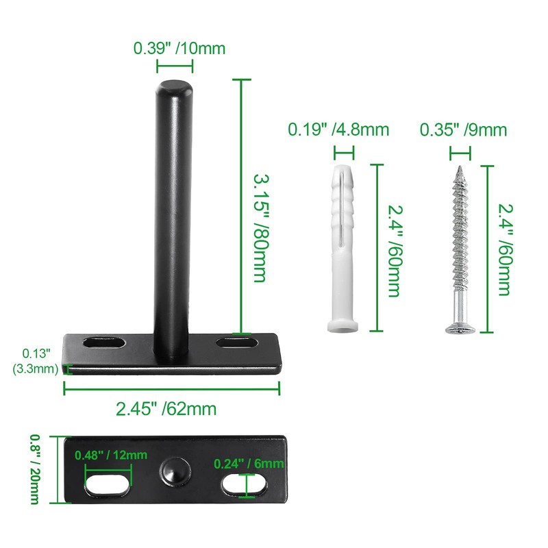 Seimneire 6pcs 3 Inch Floating Shelf Bracket, Heavy Duty Hidden