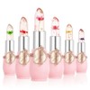 6Pcs Crystal Clear Flower Jelly Lipstick Set Long Lasting Moisturizing