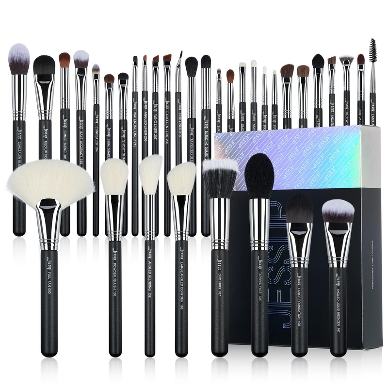 Jessup Set 35 Brochas de Maquillaje Profesionales para Rostro y