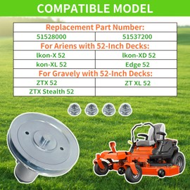 BZLINQUAN 51537200 51528000 Mower Spindle for Gravely ZTX 52 ZT XL 52 with 52-Inch Decks Lawn Mower Deck Spindle Assembly for Ariens Ikon-X 52 Ikon-XD 52 Ikon-XL 52