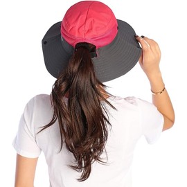 VICSPORT Sun Hat Women's UV Protection Hat Foldable Hiking Hat Garden Hat Boonie Fishing Hat, Light Red-n