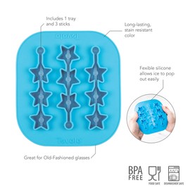 Tovolo Star Swizzle Stirrer Stick Ice Mold, Highball Size, Flexible Silicone, Dishwasher Safe