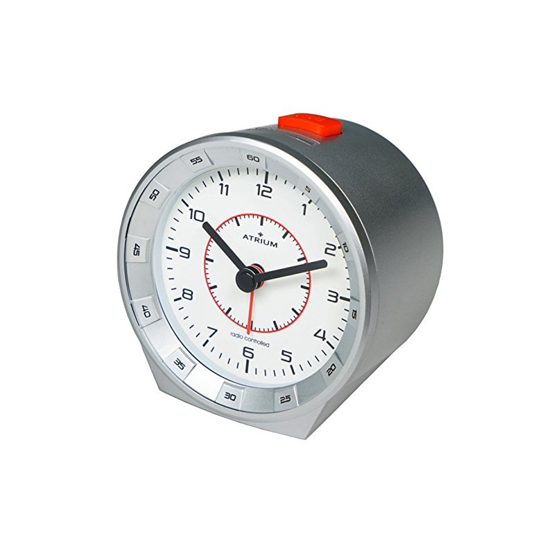 ATRIUM A960-19 Radio Alarm Clock Analogue Silver without Ticking with