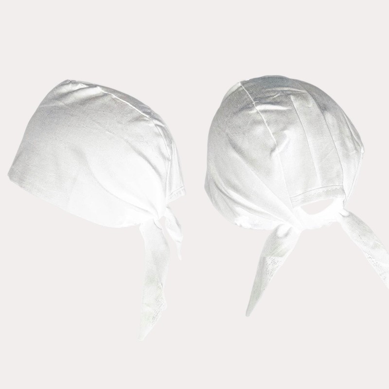 Cotton Durag Biker Skull Cap Bandana with Tie Back Strings