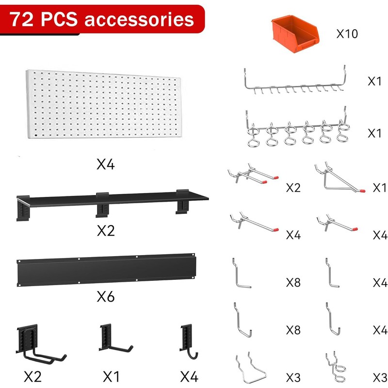 Ultrawall Pegboard Wall Organizer, 48X 36 inch Garage Storage Pegboard