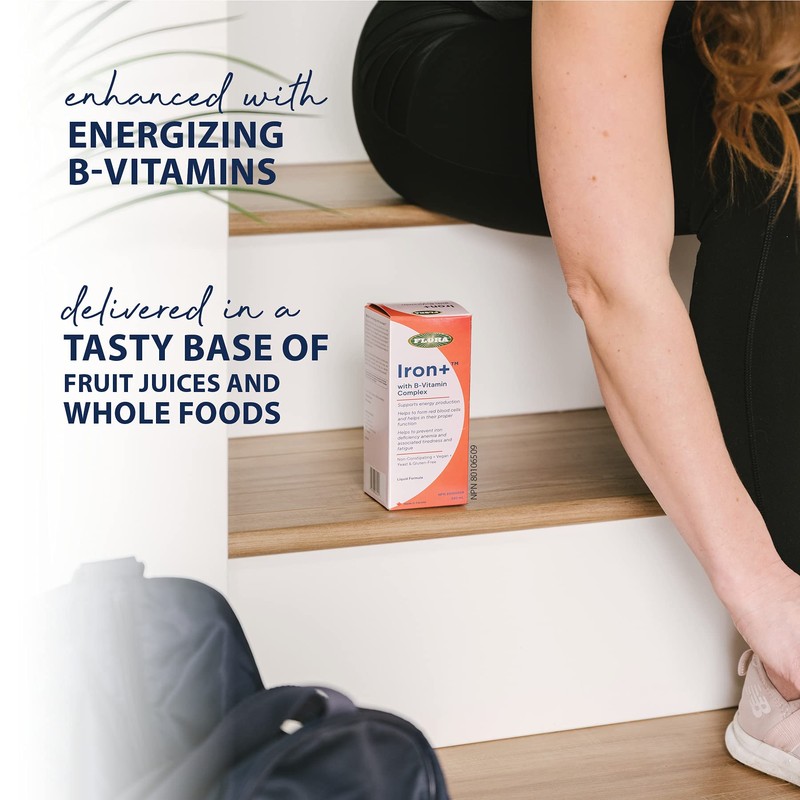 Flora Iron+ Liquid Iron Supplement, Vegan, Non-constipating, 240 mL