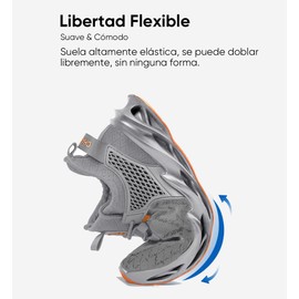 VIOPY Tenis Running para Hombre Casuales Deportivos Zapatos Comodos Respirable para Deportes, Uso Diario (Gris, 26cm)