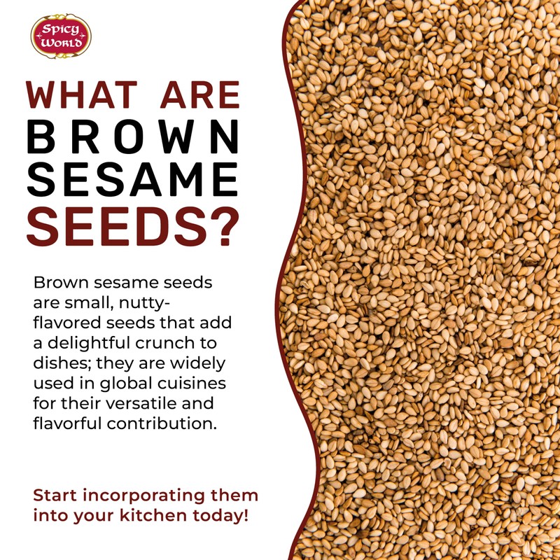 Spicy World Natural Brown Sesame Seeds 3 LB (48oz) -