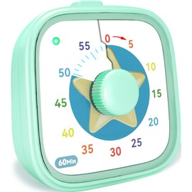 Acomingwin Visual Timer for Kids, 60 Minute Countdown Kitchen Timer for Cooking, Time Management Tool for Classroom, Teacher, Home School, Toddlers, Office, Study, Game - Battery Included