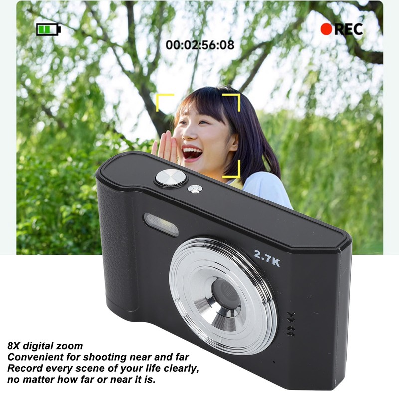 Digital Camera 48MP 2.7K HD 8x Zoom Compact 2.8 Inch