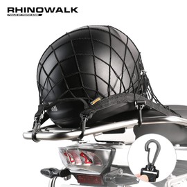 Rhinowalk Touring Net for Motorcycles, Cargo Net with 8 Hooks, Helmet Holder, Cargo Secure, Stretchable, Heavy Duty Elastic Cord, Prevents Loads from Falling, Bike Net
