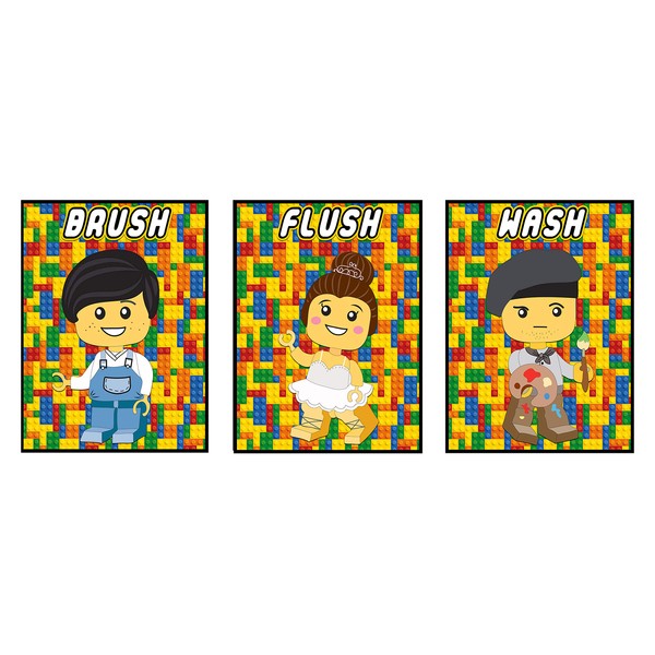 Silly Goose Gifts Fun Wash Brush Flush Building Blocks Themed