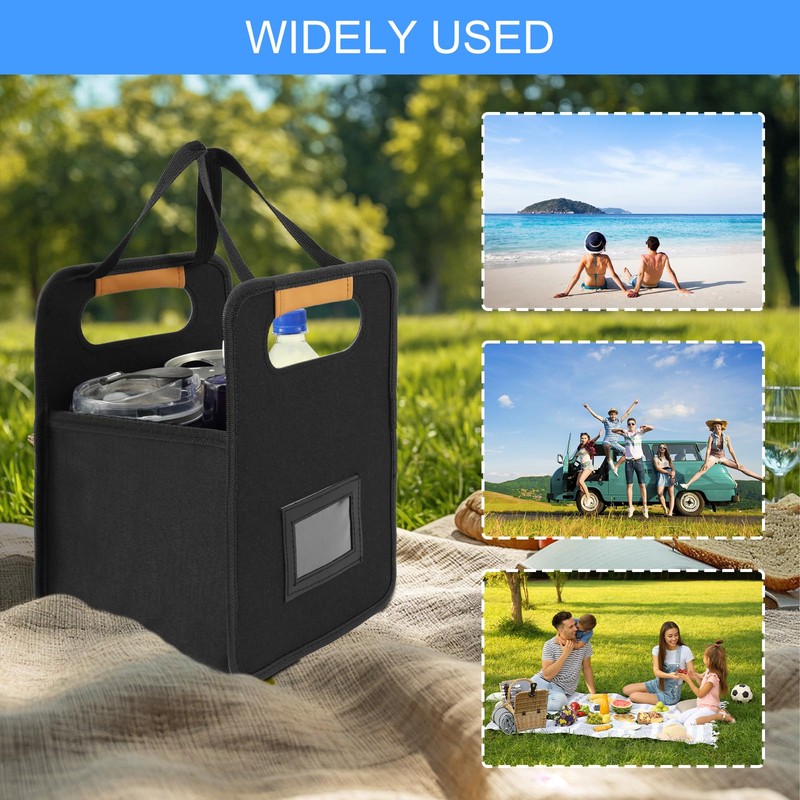 Beverage Carrier with Handle Oxford Cloth Insulated Coffee Cup Carrier