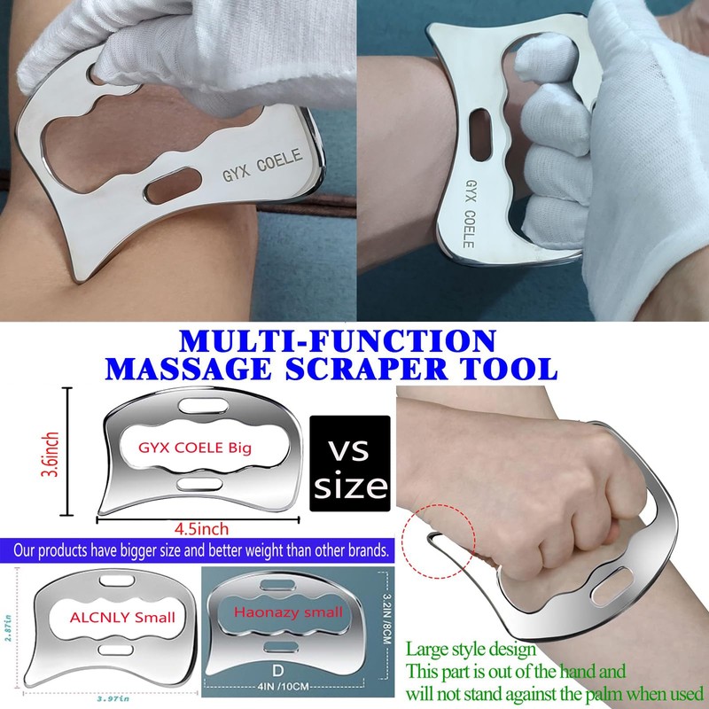 GYX COELE Muscle Scraper IASTM Tool Set (6-Piece) Stainless Steel
