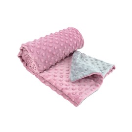 Minky Dot Baby Blanket for Girls Pink Gray Bed Throws Double Side Dotted Backing 30" x 40" Baby Minky Blanket Fleece Plush Baby Blanket Super Soft Double Layer Minky Baby Blanket