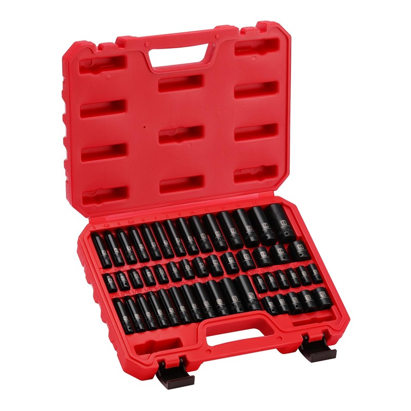 MIXPOWER 50 Pieces 1/4" Dr. Impact Socket Set, CR-V, 6