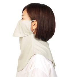 YAKeNU UV CUT MASK UV Protection Face Cover, Yakenu Standard Long, Non-Stuffing UV Protection Mask (Velcro Velcro), 13.2 gal (550 L), Long Beige