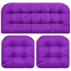 3 Pack Wicker Cushion Waterproof Tufted Patio Furniture,Purple